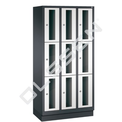 CLASSIC Locker with transparent doors (9 narrow compartments)